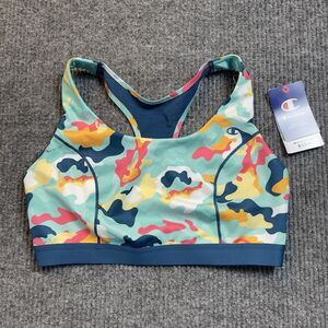 Champion Moisture-Wicking Moderate Support Sports Bra Size 1X Colorful Camo NEW